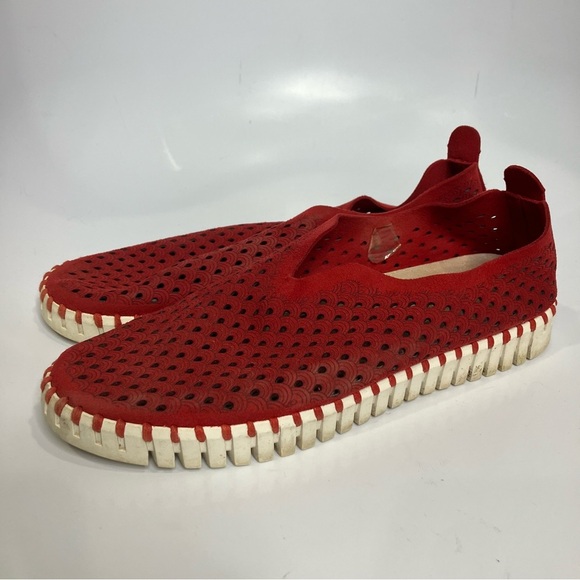 Ilse Jacobsen Tulip 139 slip on shoes red leather women’s size 40 - Picture 4 of 8